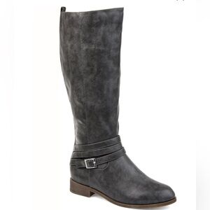 Journee Collection Dark Gray Knee High Riding Boots NWT Size 8.5M Retails $109